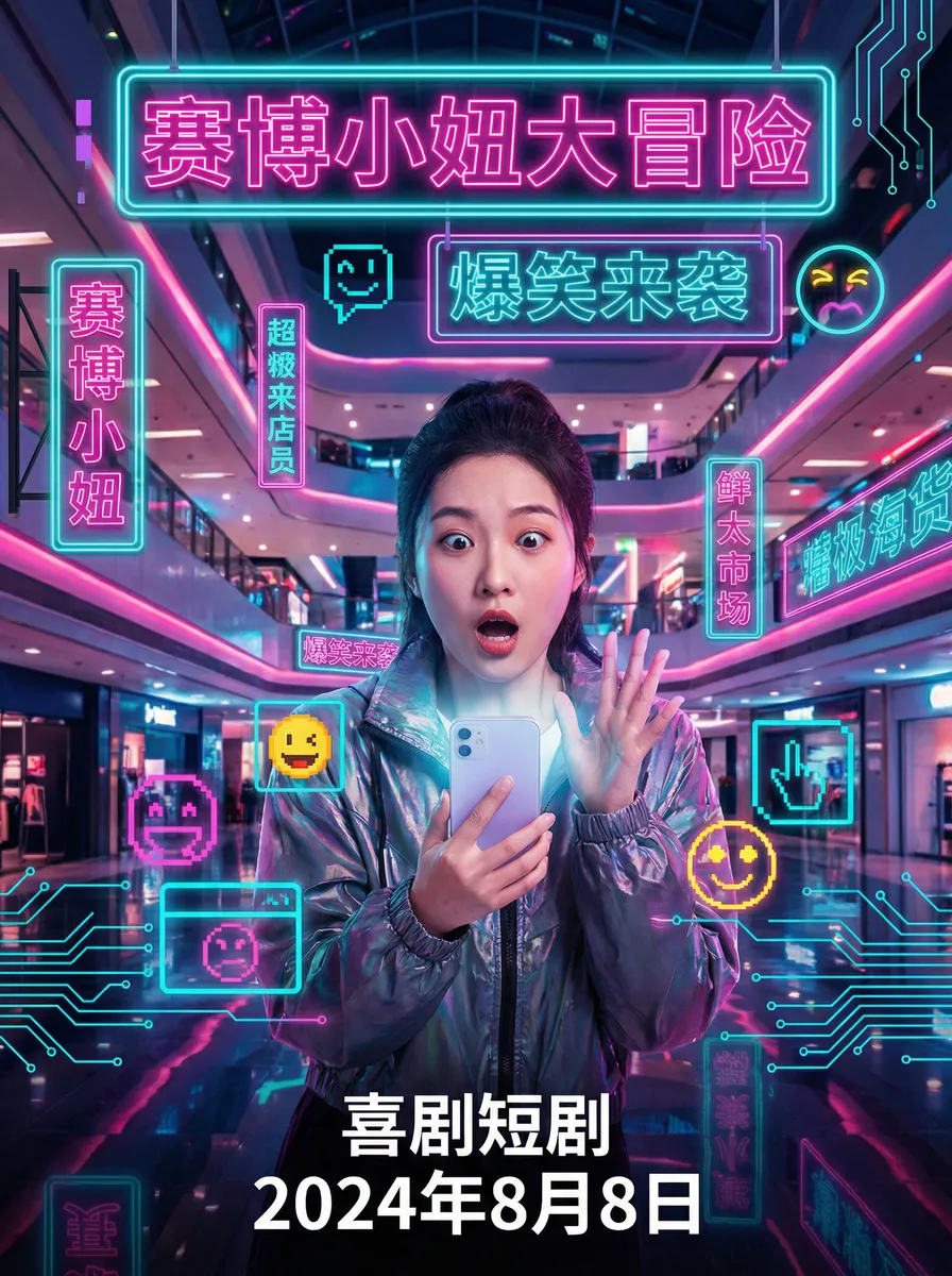 一路向西电影完免费 搞笑喜剧短剧 - 赛博小妞大冒险海报